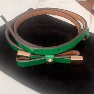Kate Spade Green Belt with Gold Accents